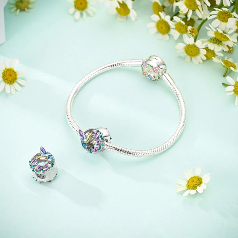 100% 925 Silver Parrot Hummingbird Owl Birds Fashion Design Charms Beads 3mm DIY Fine Jewelry Gifts Making Viralgem Store