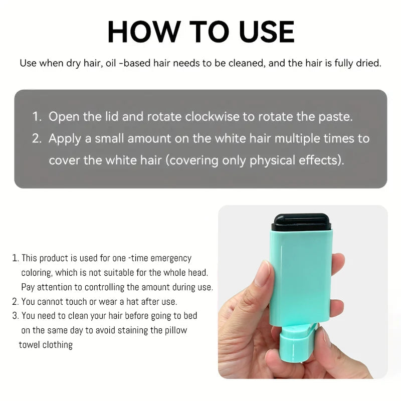 20g Portable Touch-Up Hair Stick,Temporary Hair Dye Stick - Quick Gray Coverage With Applicator Brush,Lasting Beard Color Sticks Viralgem Store