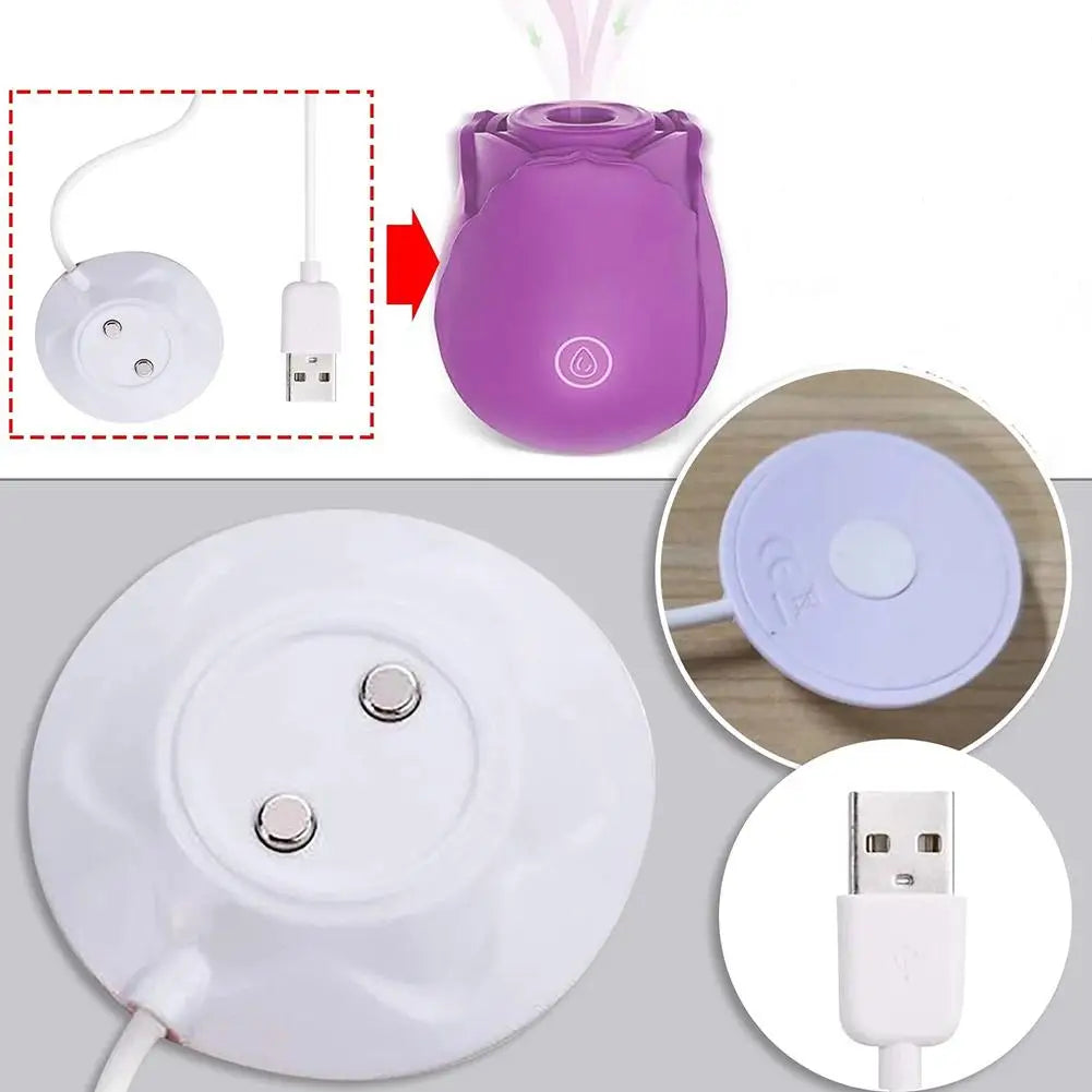 USB Charger Cable Cord Replacement For Rose Massage Toy - Fast Charging Magnetic Adapter, Base Dock Station