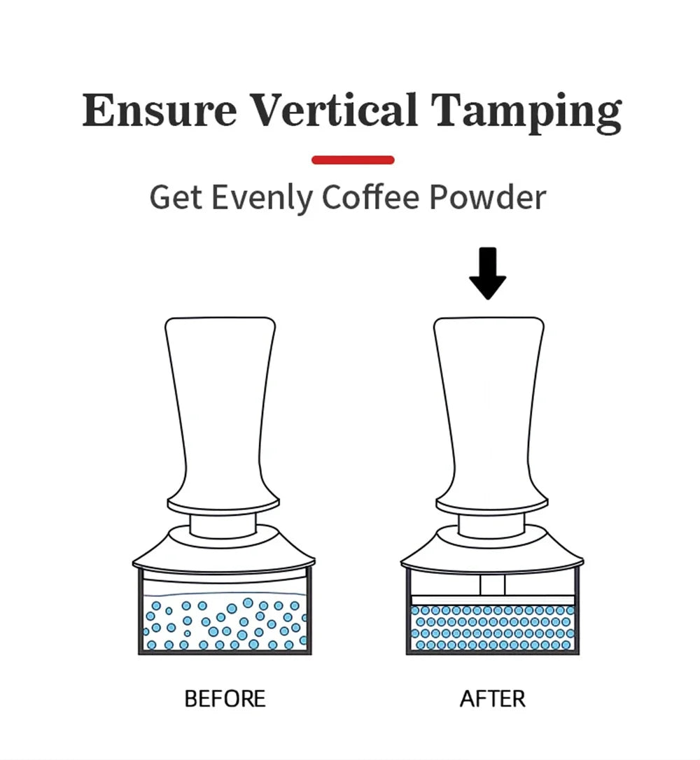 51mm 53mm 58mm Coffee Tampers Spring Loaded Coffee Tamper Ripple Base Aluminum Self Leveling Espresso Tamper Coffee Tamper Kit