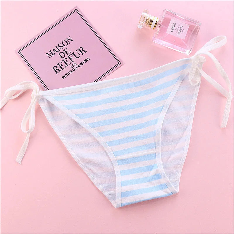 SP&CITY Young Girls Student Cute Underwear Women Japan Lace Up Cotton Panties Funny Hollow Out Seamless Briefs Female Lingerie