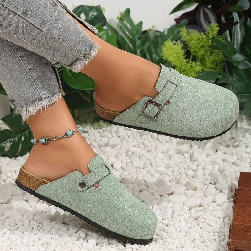 2023 Women's Shoes Fashion Women's Shoes Round Head Slippers Couple Slippers Women's Outdoor Casual Shoes Women's Suede Slippers