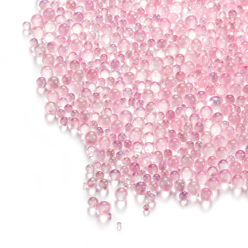 100g 0.4-3mm Mini Bubble Ball Beads Tiny Glass Bead Resin Filling for Silicone Mold UV Resin Epoxy Filler DIY Nail Art Decor Viralgem Store