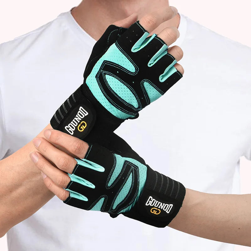 Women Men Extended Cycling Bicycle Gloves Half Finger Gym Gloves Mitten Breathable Anti-slip Glove Fitness Sport Training Gloves