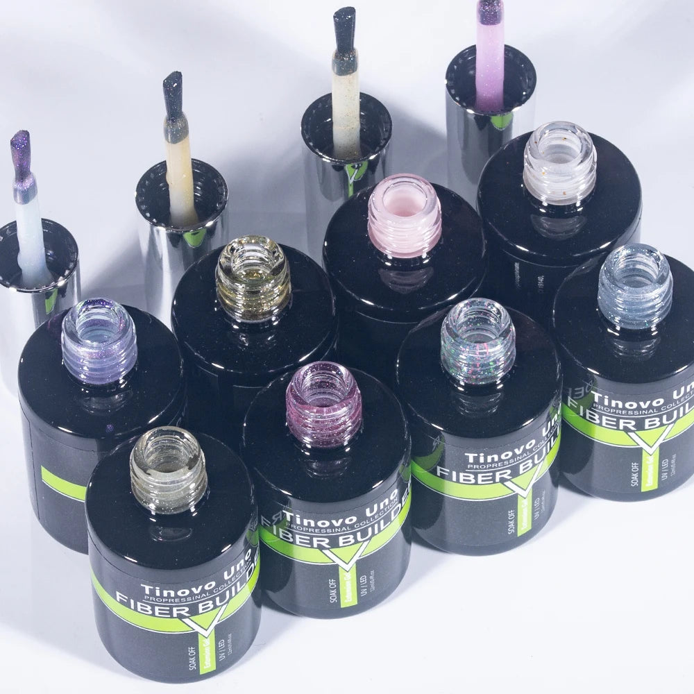 Tinovo Uno 41 Colors Builder Nail Gel in A Bottle Fiber Gel for Extensions Semi Permanent UV Building Poly Acrylic Nails Liquid