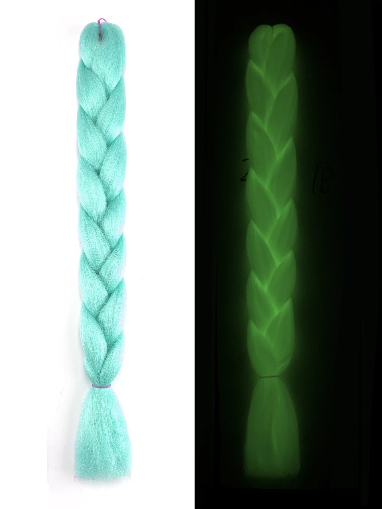 1pcs Synthetic Luminous Jumbo Braids Hair Neon Glowing Fluorescent Braiding Hair Extensions for Women and Girl  Music Festival Viralgem Store