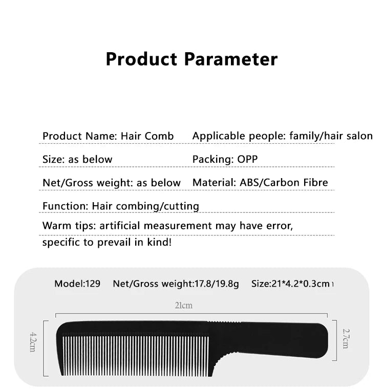 14 Size Hair Comb Anti-static Straight Hair Combs Brushes Salon Hairdressing Hair Combs Hair Styling Tools Barber Accessories