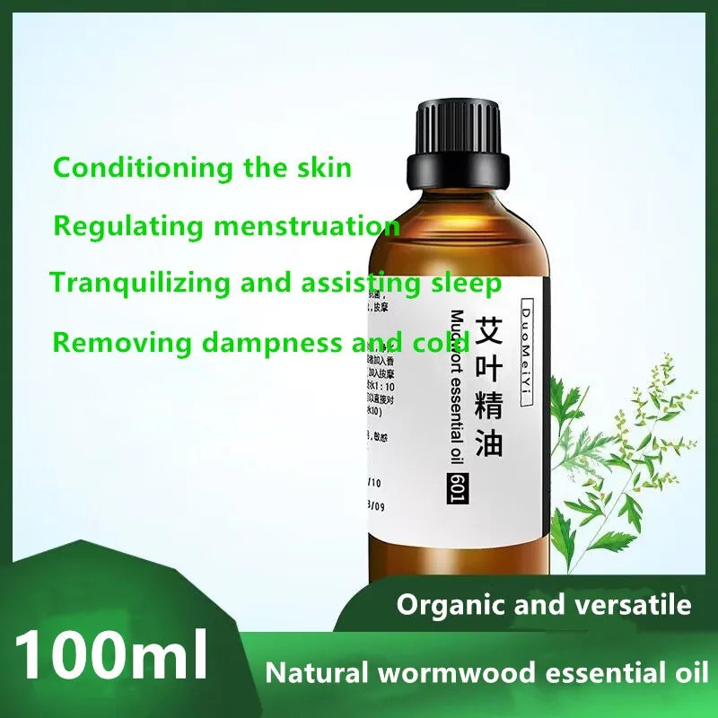 100ml/bottle Top Wormwood Natural Mugwort Essential Oil For Beauty Material Meditation Dispel Insects Incense Homemade Perfume Viralgem Store