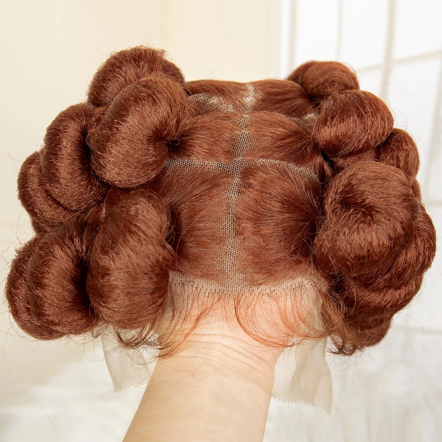 Synthetic Full Lace Handmade Bantu Braided Wigs Short Cute Natural Braided Lace Wigs with Baby Hair for Women