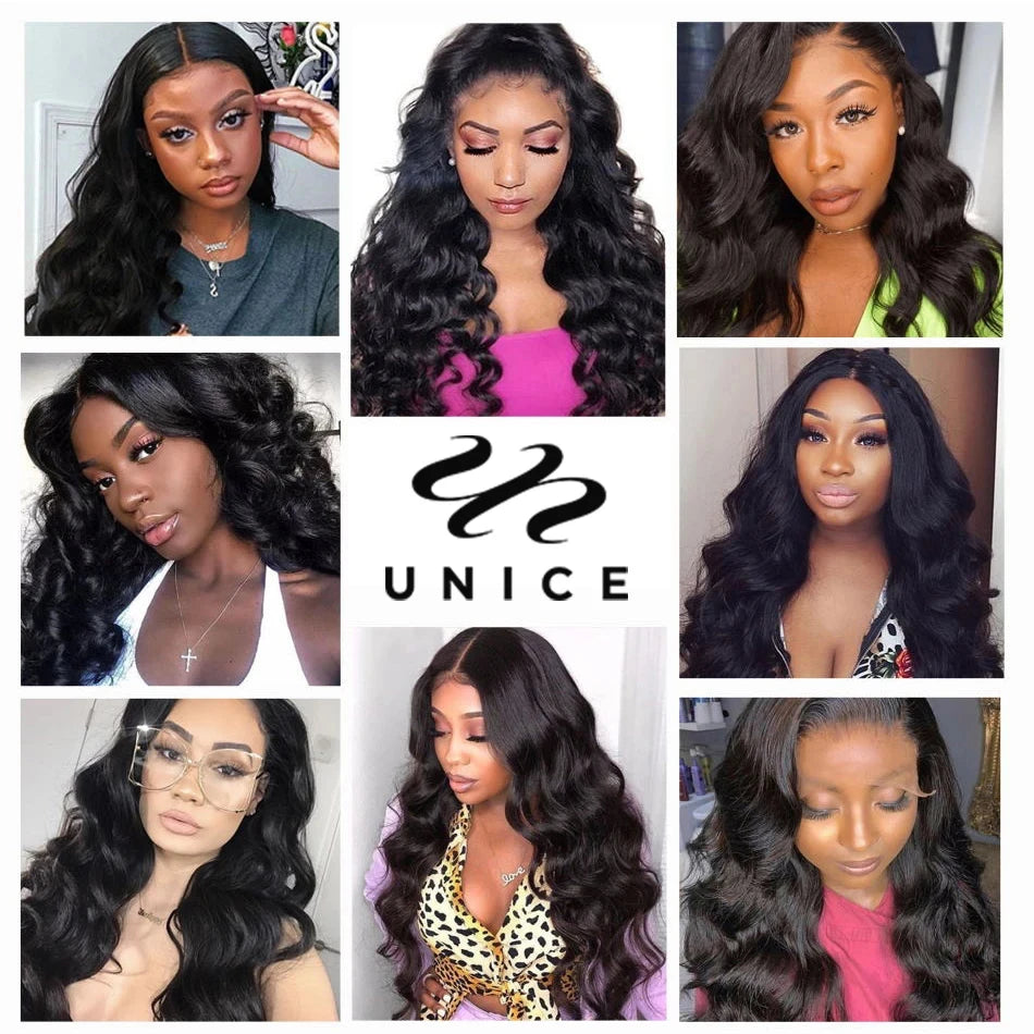 Unice Hair 1/3/4 Brazilian Affordable Body Wave Bundles Deal 100% Human Hair Bundles Virgin Unprocessed Extensions Wavy Hair