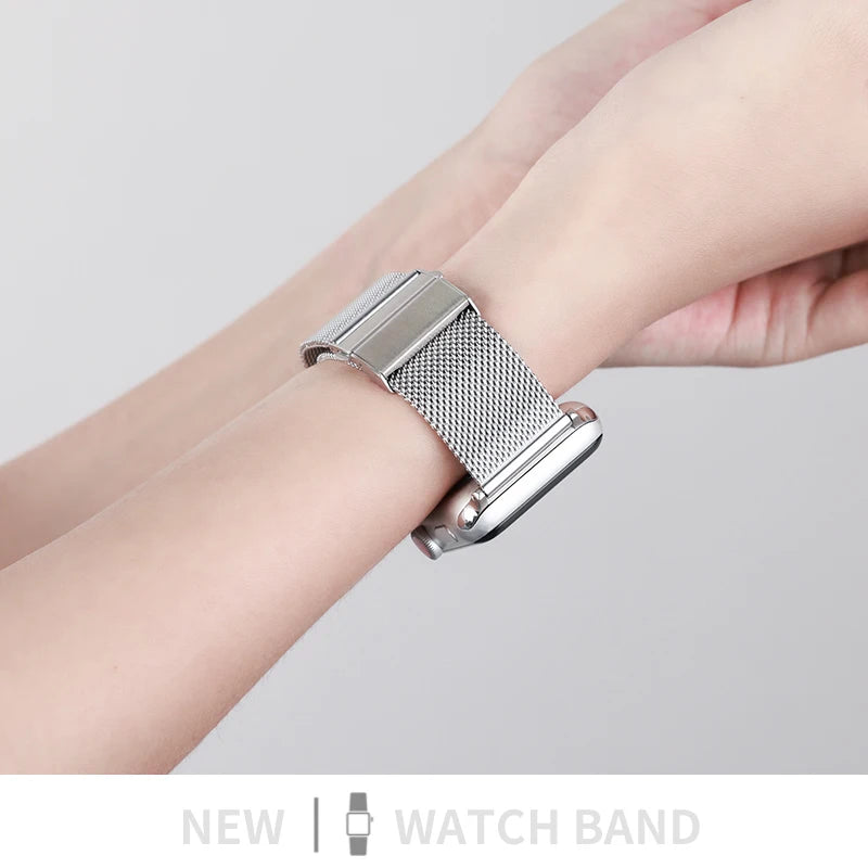 Sports Metal Strap for Apple Watch 8 7 6 5 4 SE 3 2 1 Fashion Stainless Steel Watchband for Apple Watch Band 44mm 42mm 40mm 38mm