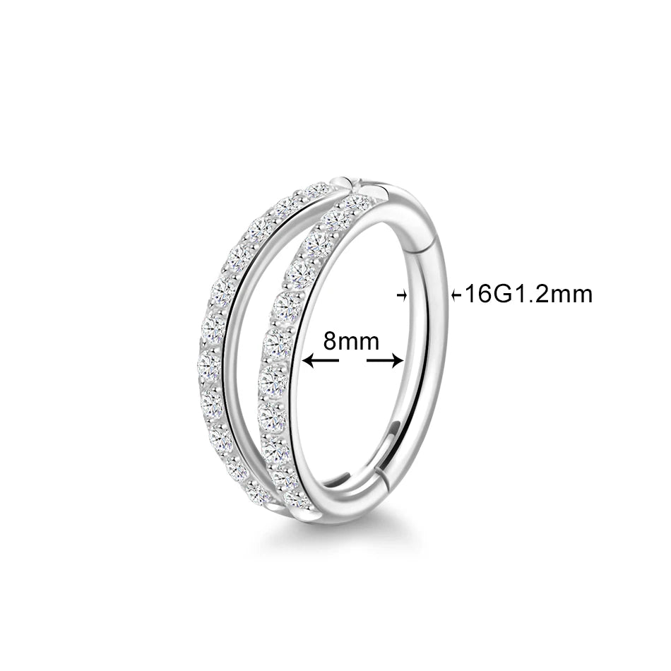 1pcs Titanium Cubic Zirconia Bee Flower Stud Earring Helix Tragus Daith Piercing Hinged Segment Hoop Body Jewelry Viralgem Store