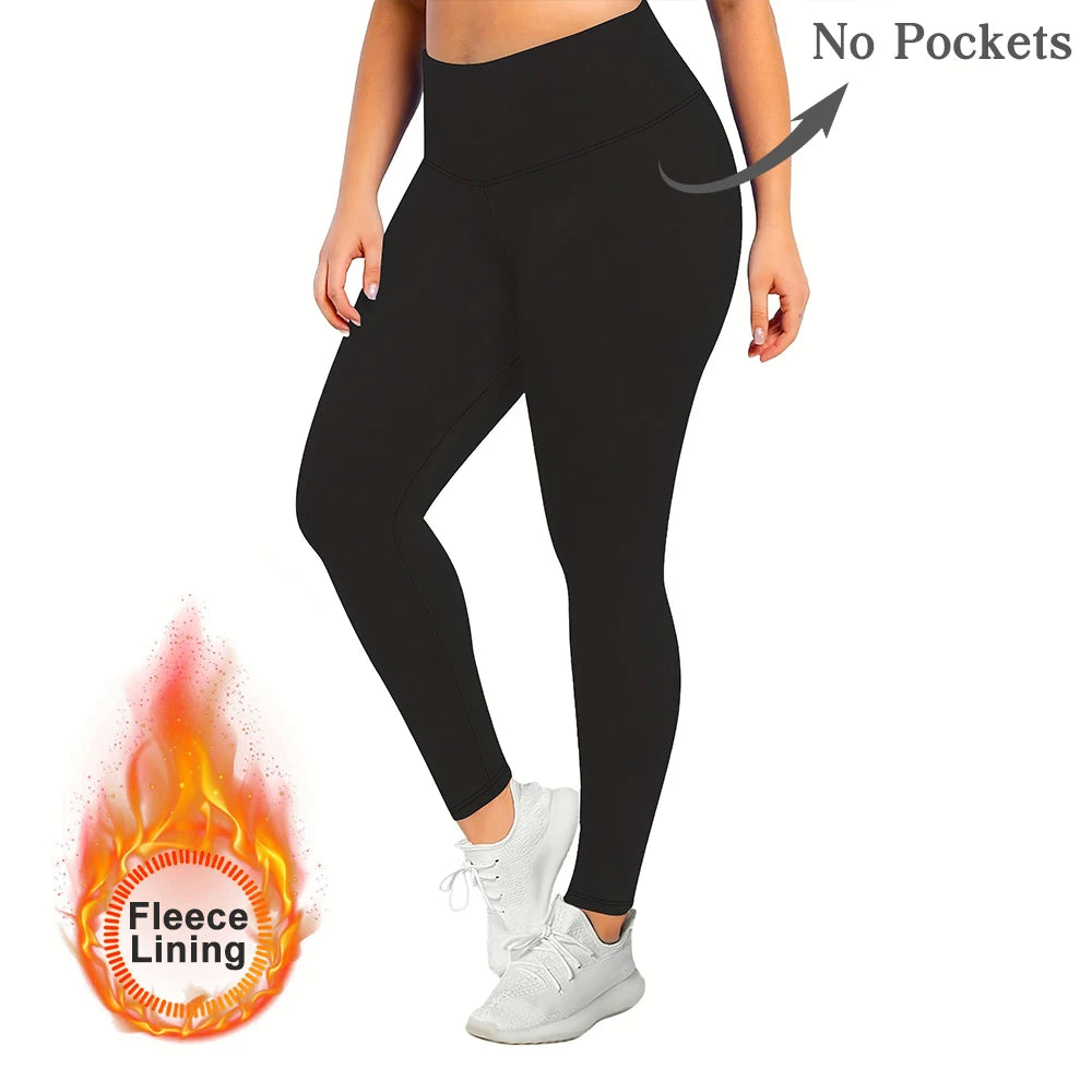 Women Winter Plus Velvet Leggings Seamless Push Up Plus Size High Waist Fleece Warm Fitness Yoga Pants Slim Legging Sportswear