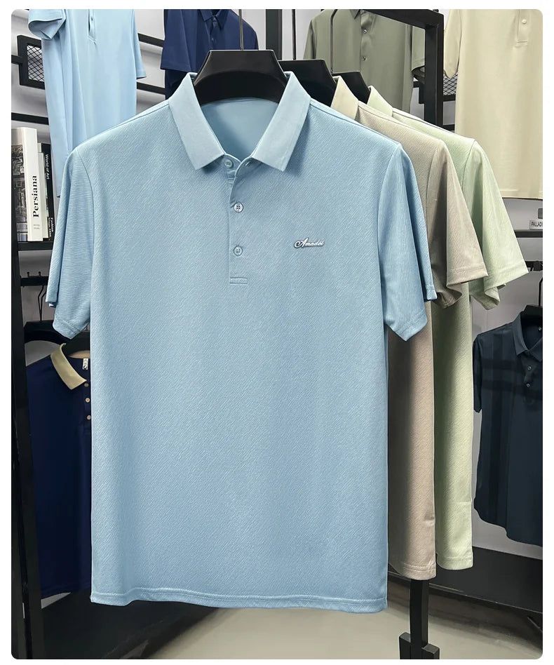 Top Grade Designer Brand Polo Shirt Men Summer New High Short Sleeve Regular Solid Casual Tops Fashions Mens Clothes 2025 Viralgem Store