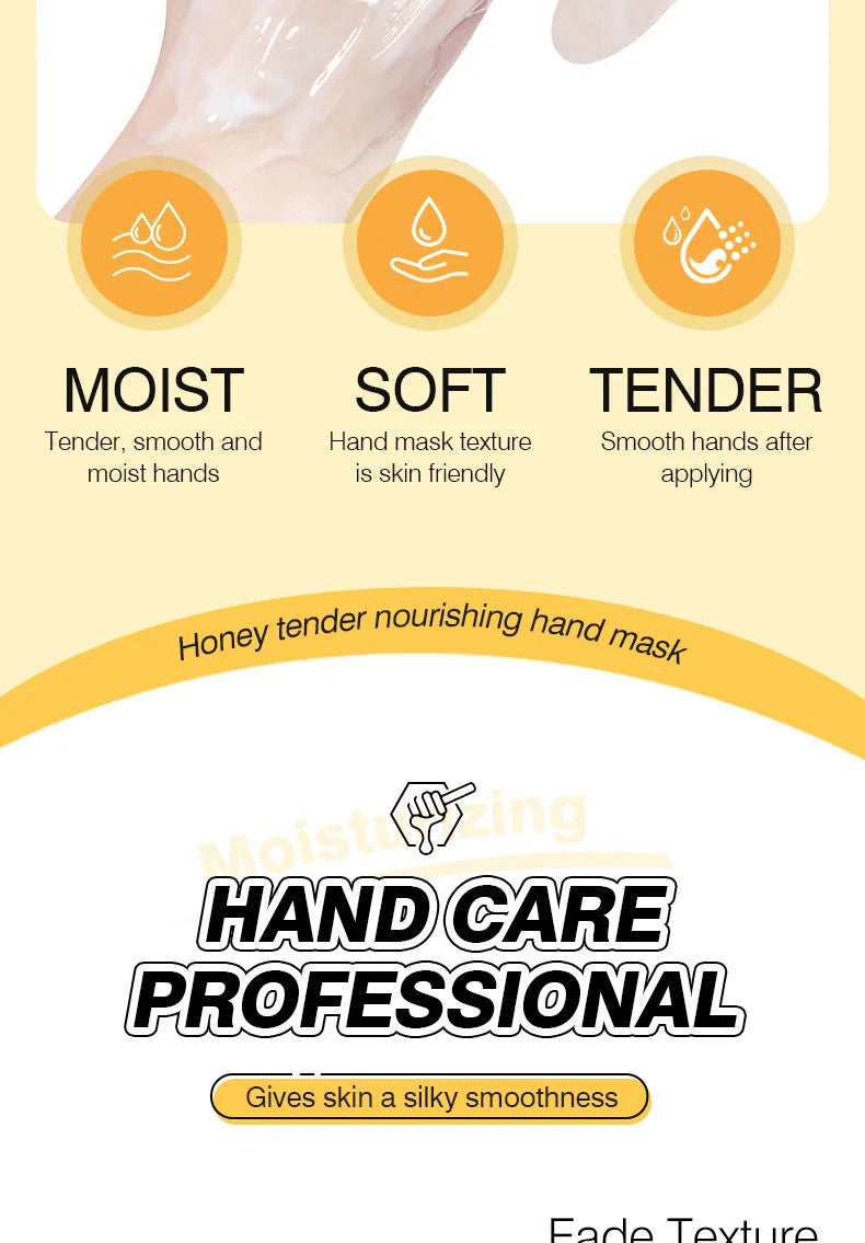 10 Pairs Honey Hand Mask Hands skincare Masks Moisturizing Nourishing Hydrating Tendering Smoothing Hands Skin Care Products Viralgem Store