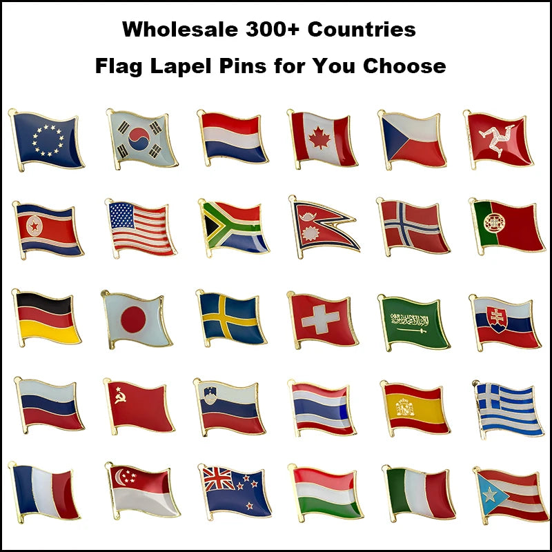 300+ Metal Flag Countries Flag Laple Pin Badge Pin For You Choose