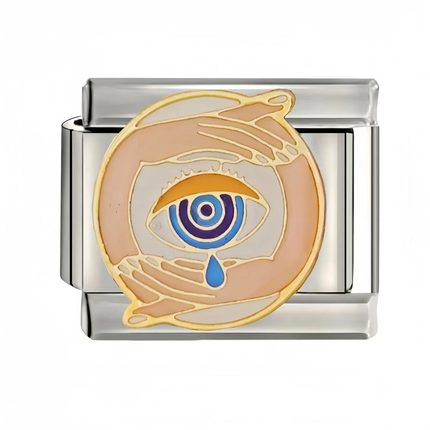 Vintage Amulet Devil Eyes Pyramid Love Heart Beads fit 9mm Italian Charm Links Bracelet Stainless Steel DIY Jewelry Making Gifts Viralgem Store