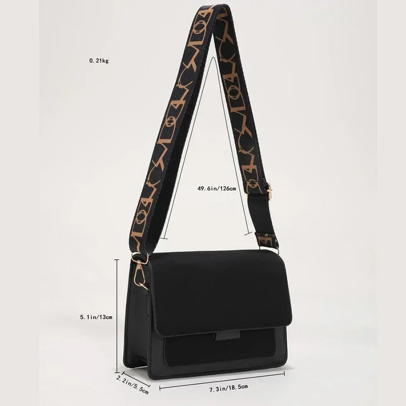 Wide Straps Shoulder Bag Flap Small Crossbody Bags for Women Simple Classic Handbags for Women Sac A Main Femme сумка женская