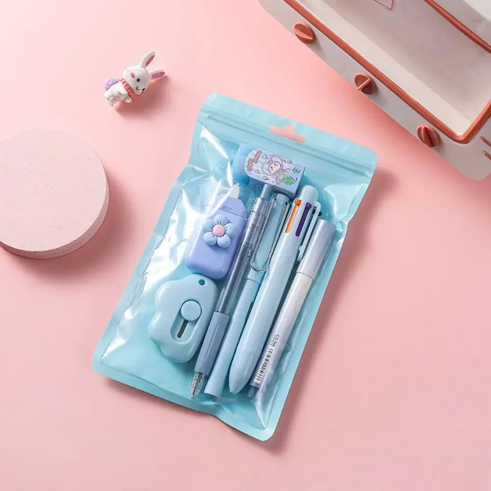7-in-1 Stationery Set Birthday Present Back to School Gift Pencil Eraser Students Prize School Office Correction Tape Kids