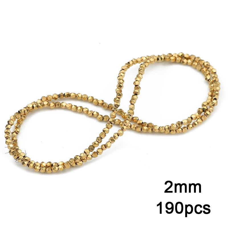3A+ Retention Color Various Shapes Star Heart Hematite Natural Stone Plated Loose Gold Beads For Jewelry Making Diy Bracelets