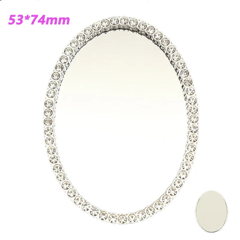 2pcs Round Mini Cute Love Heart Make Up Mirror For Mobile Phone Accessories Self-Adhesive Sticker DIY Phone Decoration Crafts Viralgem Store