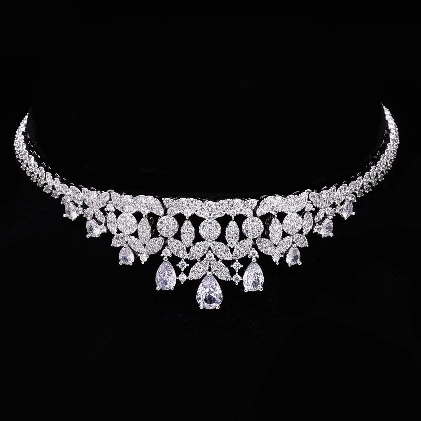 2024 Hot selling 4-piece Bride Wedding Jewelry Set with Cubic Zirconia Dubai Luxury Jewelry Set Viralgem Store
