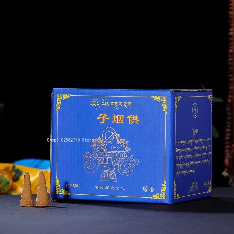 108 Flavor Backflow Tower Incense Granules Tibetan Incense Natural Ritual Buddha Manual Incense Backflow Smoke Appreciation