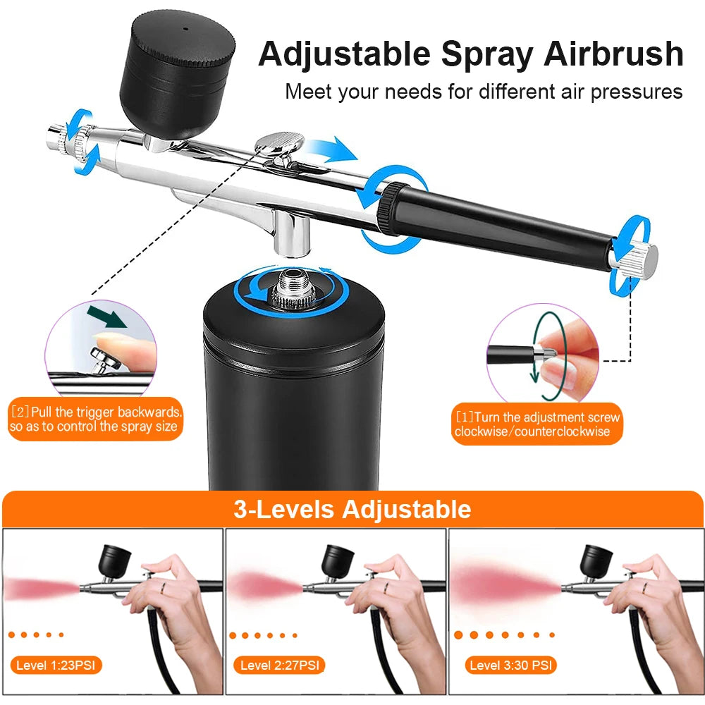 Airbrush Nail with Compressor Portable Air Brush with Compressor For Nails Art Cake Painting Craft Airbrush Nail Art Compressor