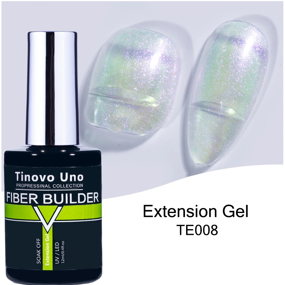 Tinovo Uno 41 Colors Builder Nail Gel in A Bottle Fiber Gel for Extensions Semi Permanent UV Building Poly Acrylic Nails Liquid