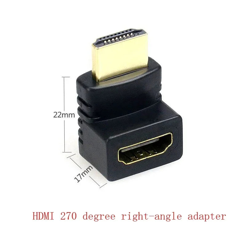 4K Adapter HDMI-compatible 90 Degree Right-angle Adapter HDMI 270 Degree HDMI Male To Female HDMI Elbow Connector Converter