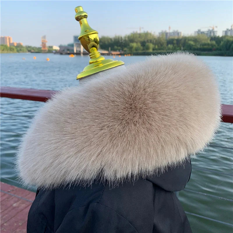 Women Faux Fox Fur Collar Shawl Furry Fur Collar For Winter Coat Hood Fur Decor Fake Fur Scarf Parkas Coat Fur Collar Scarves Viralgem Store