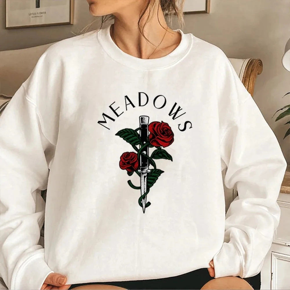 2024 Skeleton hand and Rose Graphic Print Hoodie Casual Hooded Sweatshirt For Winter Fall Women's Plus Size XS-3XL Clothing
