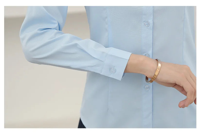 White Shirt Woman 6XL Plus Size Blouse Office Lady Pink Shirt Long Sleeve Women Shirts and Blouss Korean Fashion New Ladies Tops