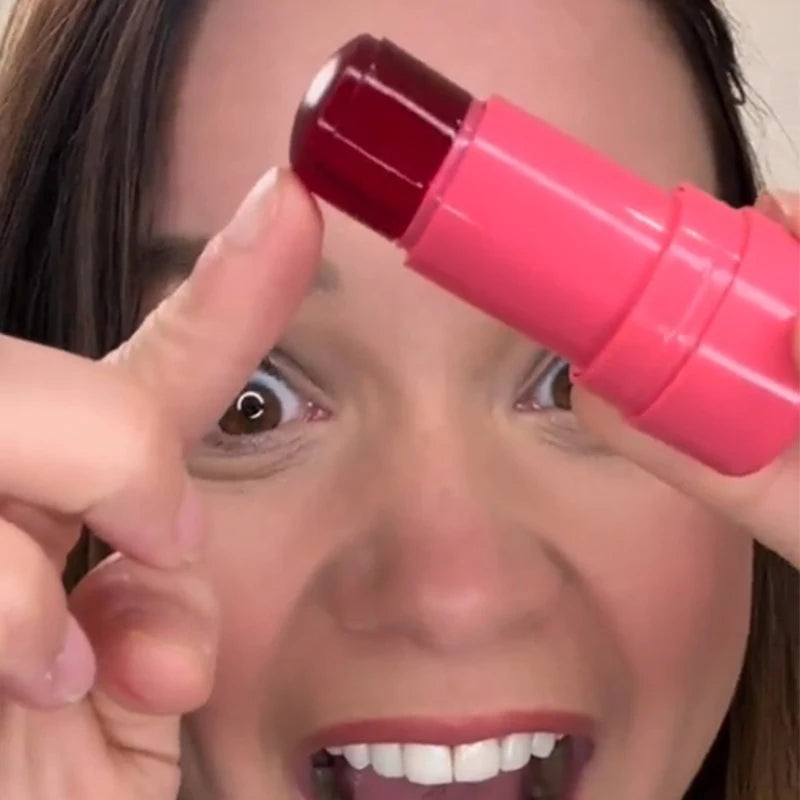 3-in-1 Milk Jelly Tint Facial Blusher Wand Moisturized Long Lasting Matte Rouge Cheek Contour Lipstick Sticker Beauty Makeup Kit