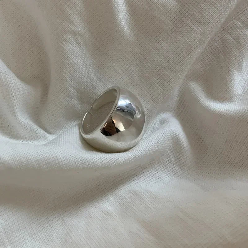 925 Sterling Silve Smooth Ring for Women Gift Personality Punk Creative Adjustable Minimalism Jewelry Dropshipping