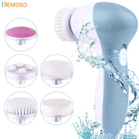 5 in 1 Facial Cleanser Pore Cleanser Face Massager Deep Electric Cleansing Brush Pore Cleaner Blackhead Remover Skin Beauty Care Viralgem Store