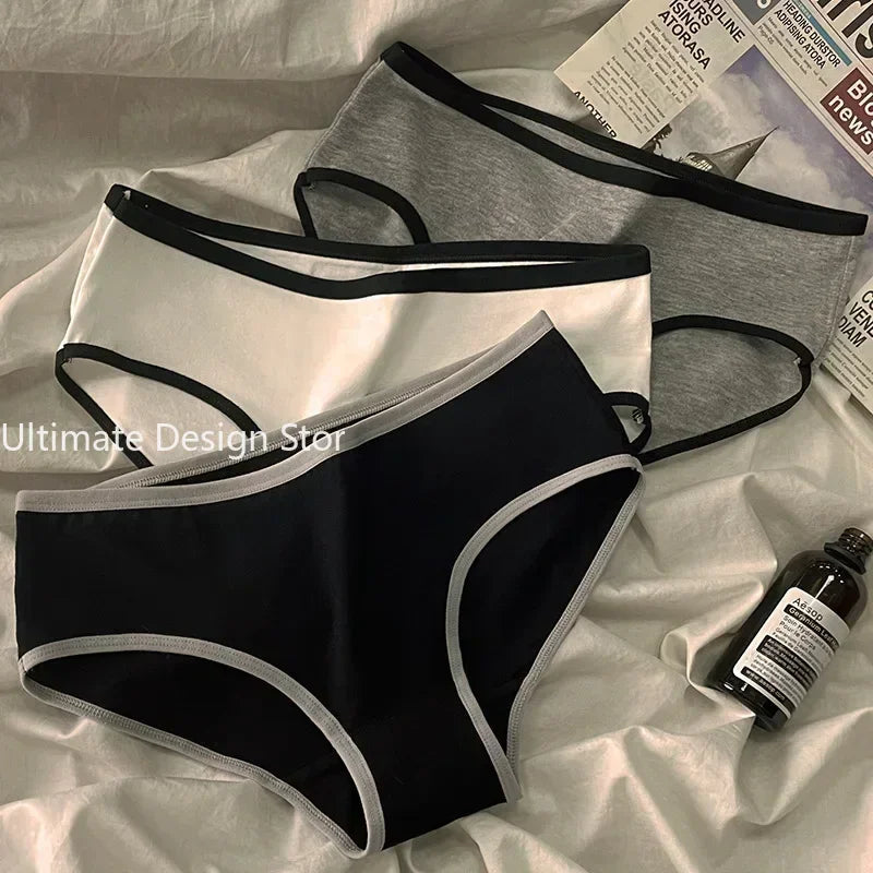 Women Panties Mid-Waist Cotton Solid Simple Sports Underwear Girls'S Briefs Comfortable Breathable Female's Lingerie Viralgem Store