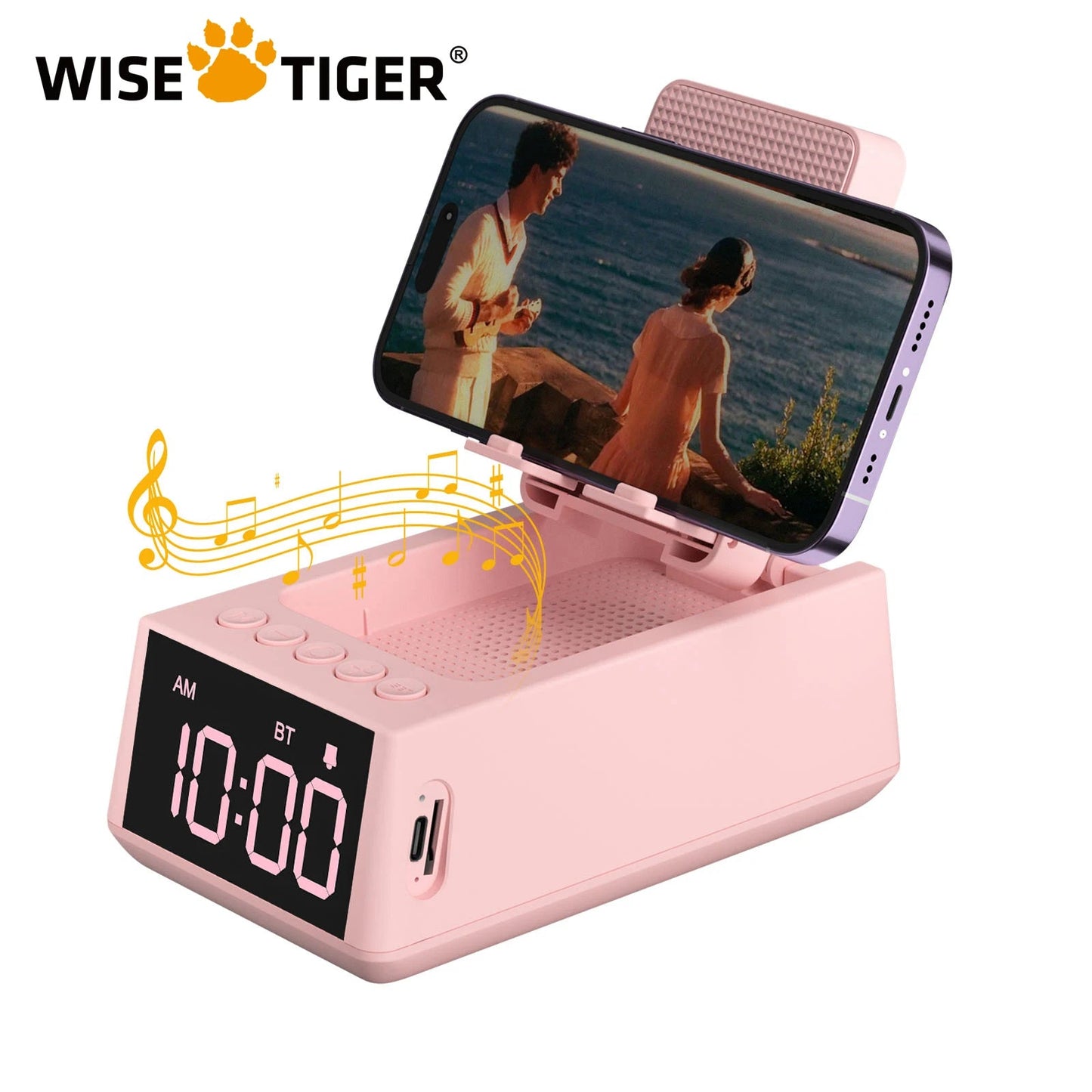 WISETIGER S207 BT5.3 Speaker Music Speaker Wireless with Loud Alarm Clock Gift Speaker with 12H Display Viralgem Store