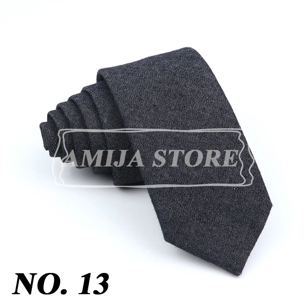 Wed Cotton Tie Solid Color Necktie For Man Woman Blue Pink Yellow Skinny Slim Ties Fashion Wedding Party Gifts Men Accessories