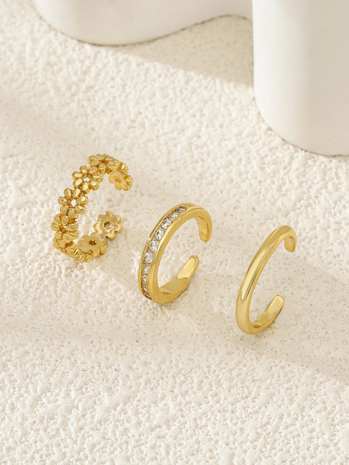 3pcs Fashionable Luxurious Open Adjustable Zircon Foot Ring Women's Beach Vacation Foot Joint Ring Toe Ring Set Jewelry Viralgem Store