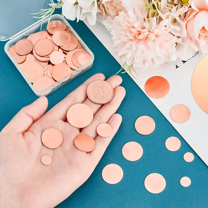 1/2pc T2 Copper Disc Diameter 30mm 50mm 60mm 80mm Pure Copper Round Plate Circular Sheet Thickness 0.5mm 0.8mm 1mm 1.5mm 2mm 3mm