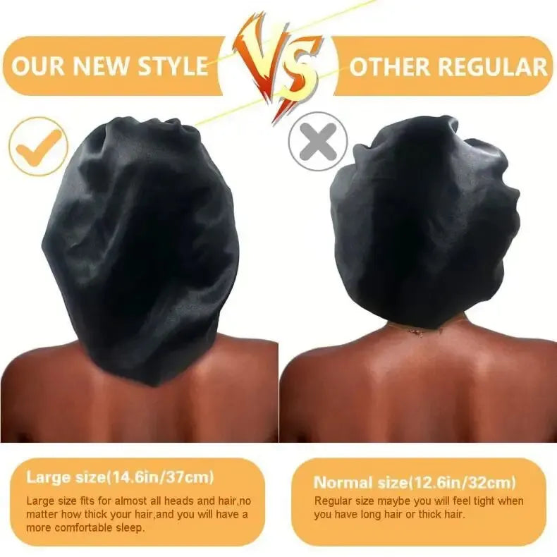 Women's Wide Brim Nightcap Silk Bonnet Hair Wrap for Sleeping Sleep Cap With Elastic Soft Band Sleep Cap With Elastic Soft Band Viralgem Store