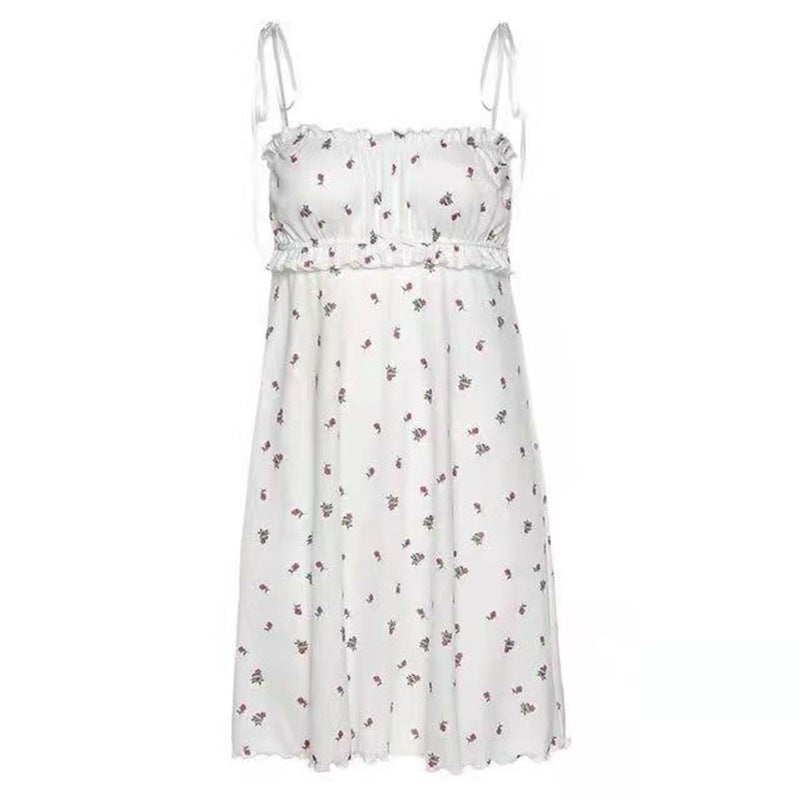 Summer Women Nightwear Floral Thin Pajama Nighty for Ladies Girl Sexy Nightgown Flower Pajamas Dress Home Sleepwear Loungewear