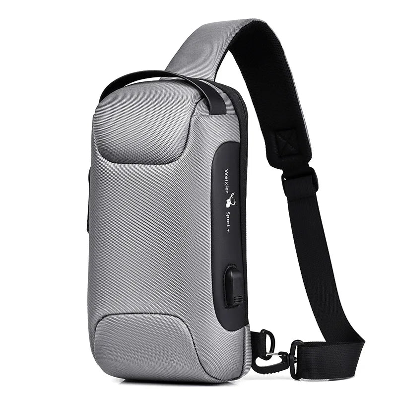 2023 Men's Chest Bag Waterproof Crossbody Bag Multifunction Anti-theft Travel Bags Shoulder Bag Male USB Charging Pouch for Man Viralgem Store