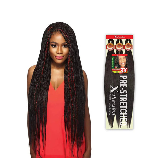 Synthetic Xpression prestretched braiding hair - 3x xpression kanekalon flame retardant smooth yaki braid - 3x x-pression Viralgem Store
