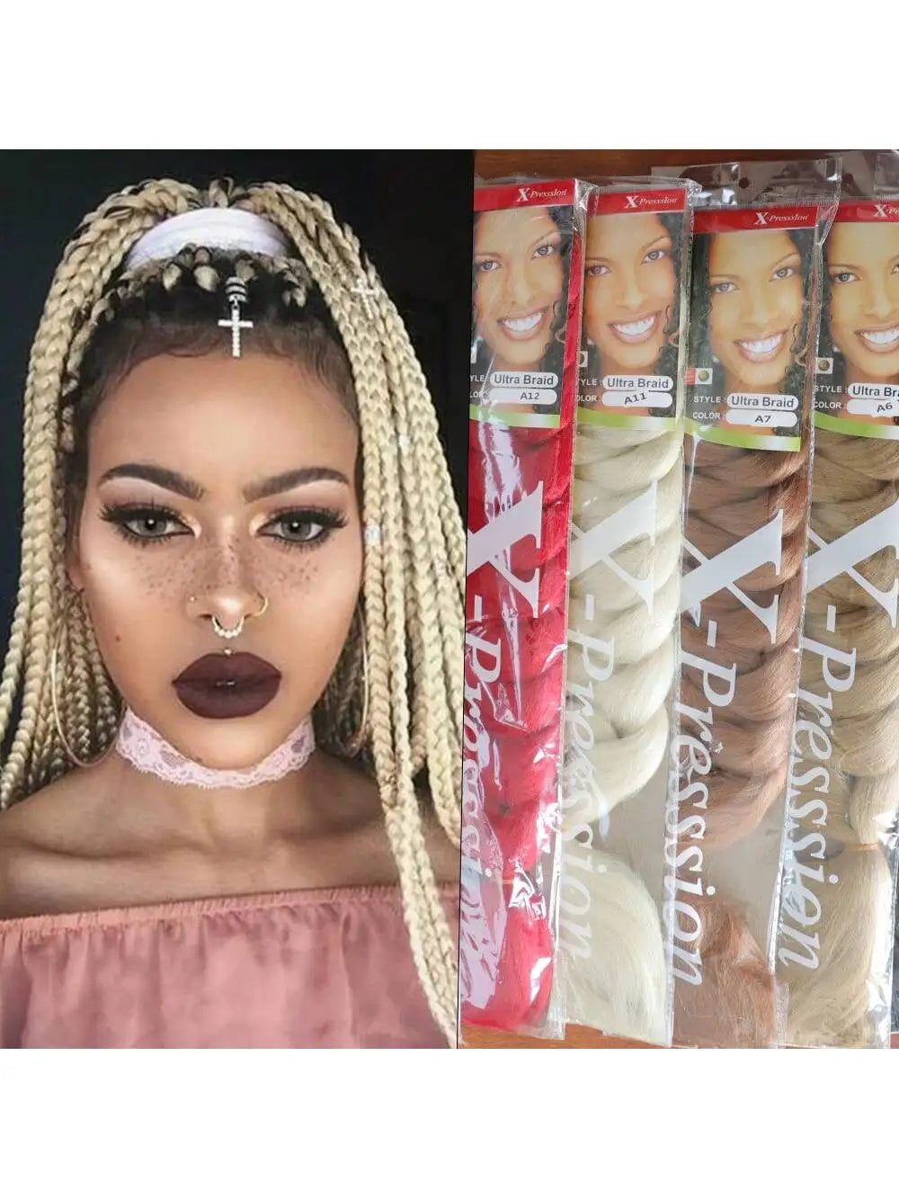 Xpression Crochet Hair Jumbo Braids Hair Kanekalon Expression Hair for Braids Synthetic Braiding Hair Extensions For Women