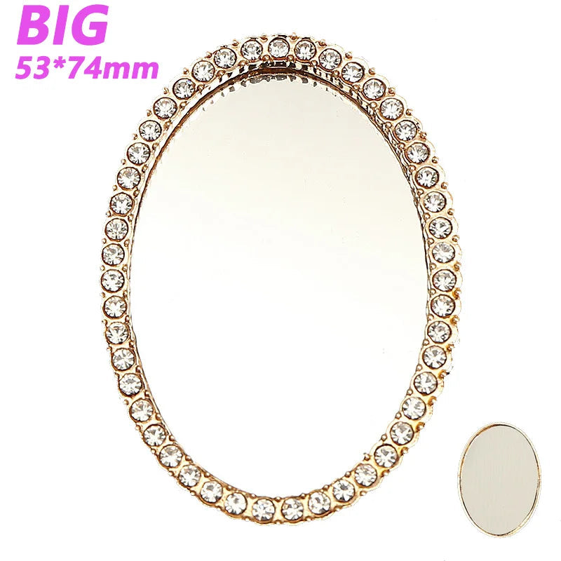 2pcs Round Mini Cute Love Heart Make Up Mirror For Mobile Phone Accessories Self-Adhesive Sticker DIY Phone Decoration Crafts Viralgem Store