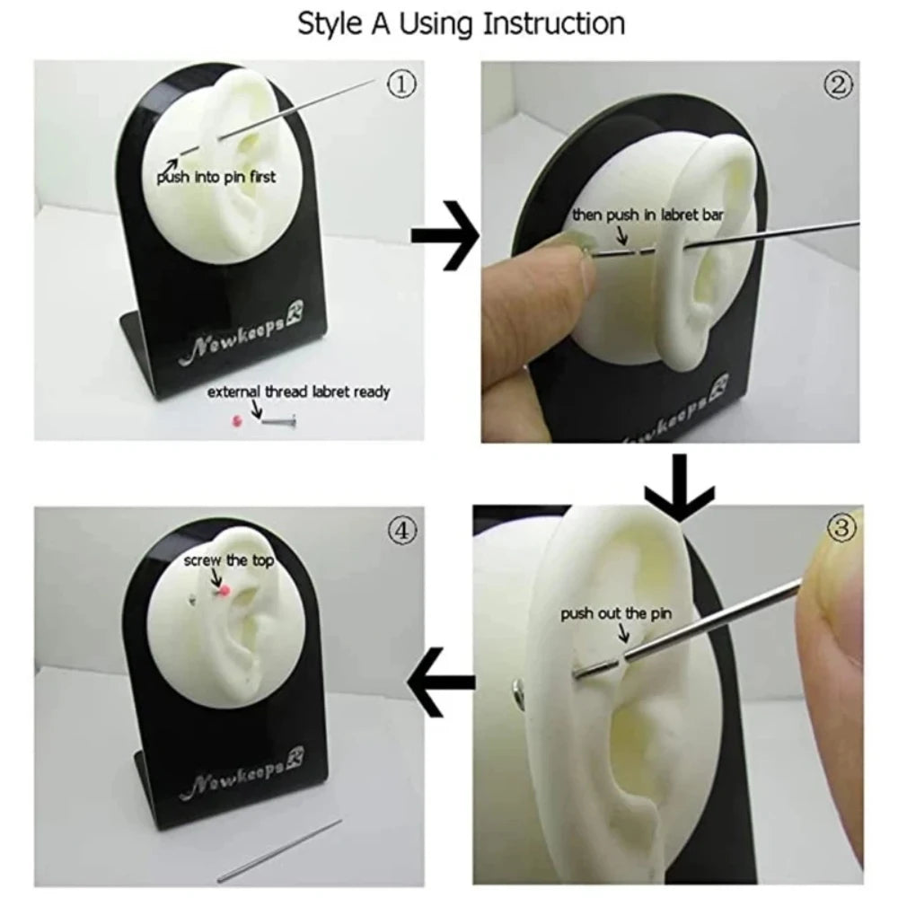 Surgical Steel 14/16/18G Insertion Taper Easy For Thread Threadless Piercing Earrings Jewelry Wear Easy Tool Viralgem Store