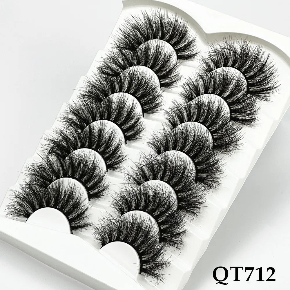 5/7/8 pairs 3D mink Lashes ,soft fluffy natural false eyelashes，individual eyelash extension, makeup tools lashes wholesale