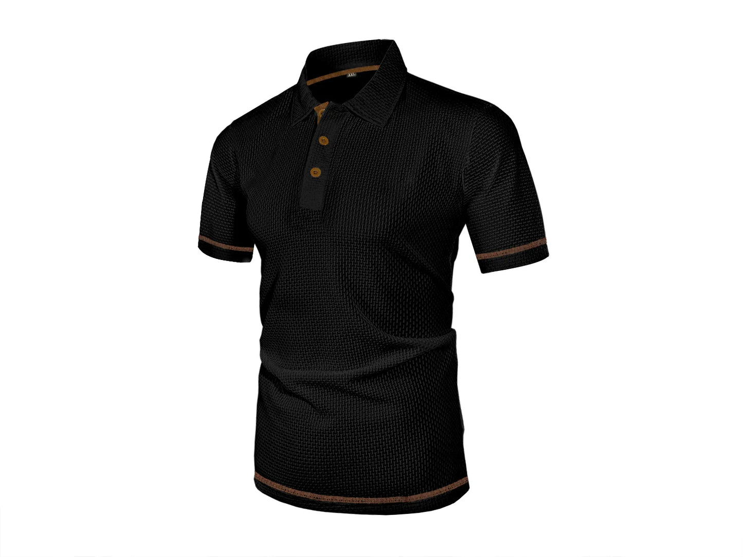 Summer ice silk lapel men's short-sleeved T-shirt men's clothing top